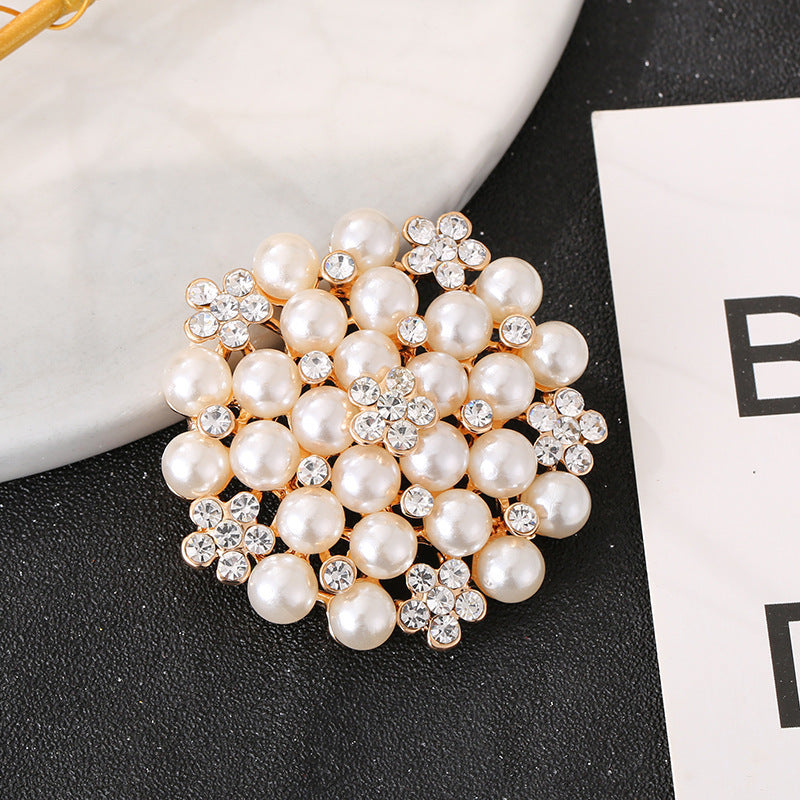 Fashion Pearl Diamond Brooch Clothing Accessories