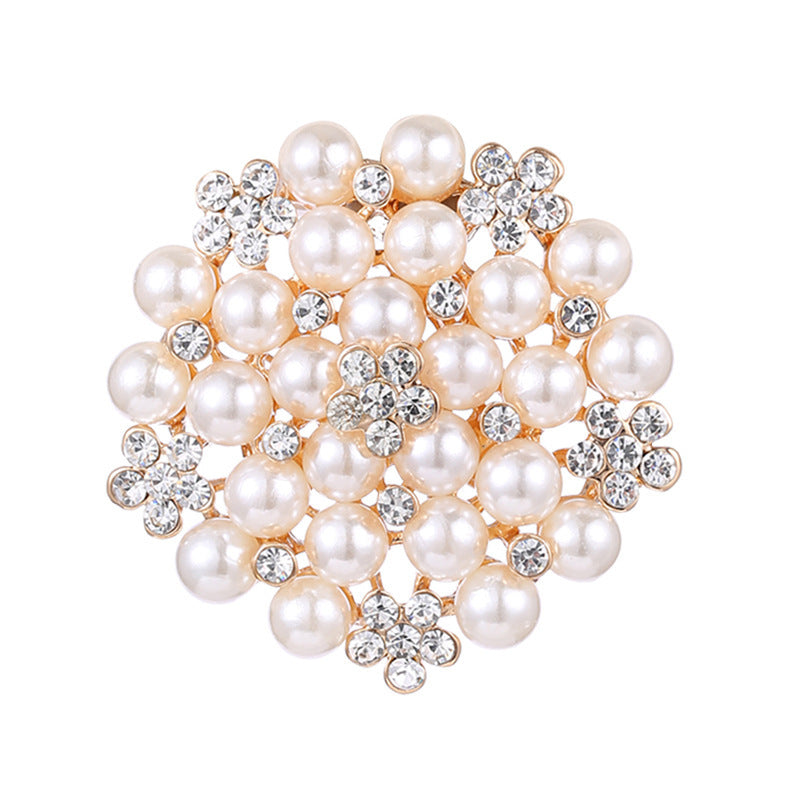 Fashion Pearl Diamond Brooch Clothing Accessories