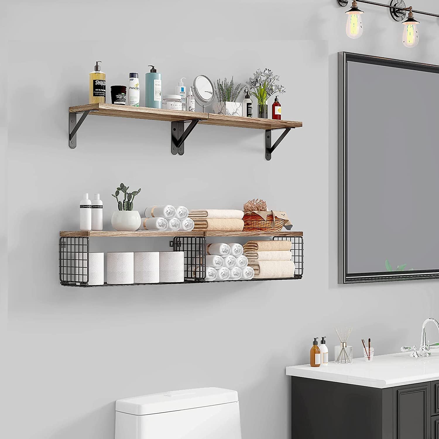 Kitchen Living Room Wooden Shelf