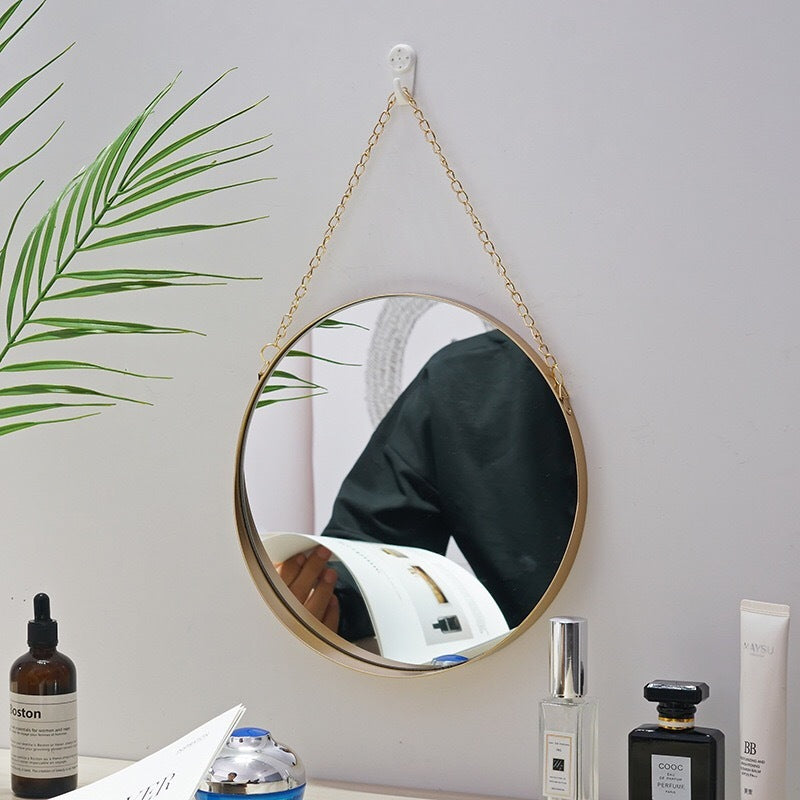 Metal wrought iron bathroom wall mirror