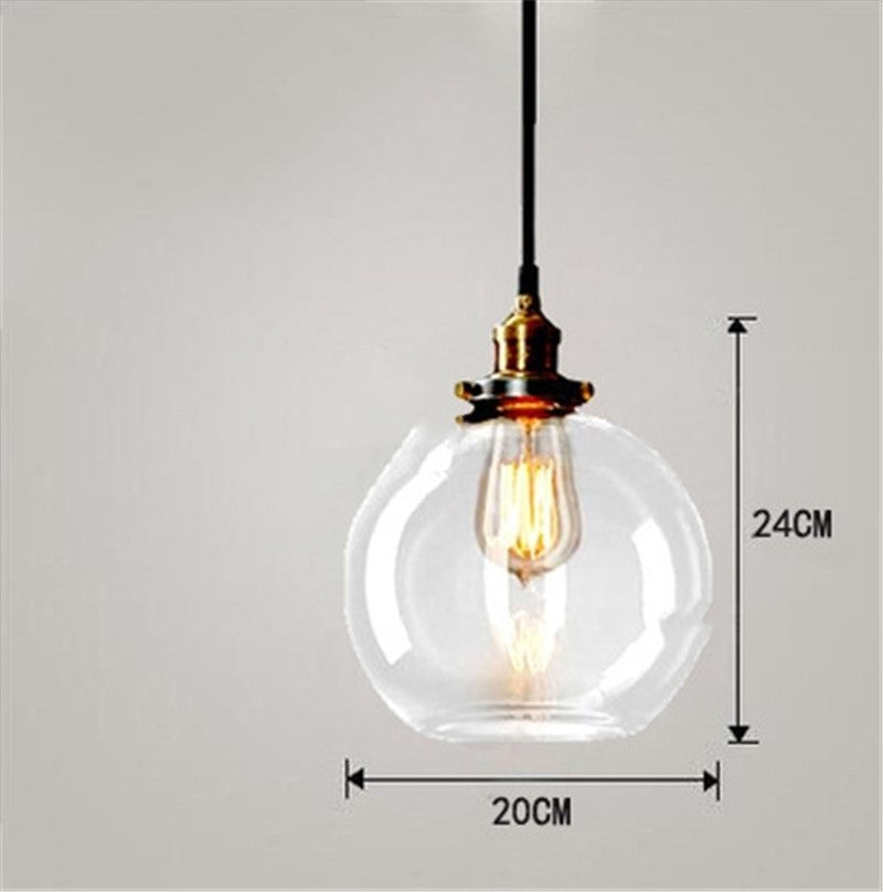 Nordic Industrial Home Bedroom Glass Chandelier