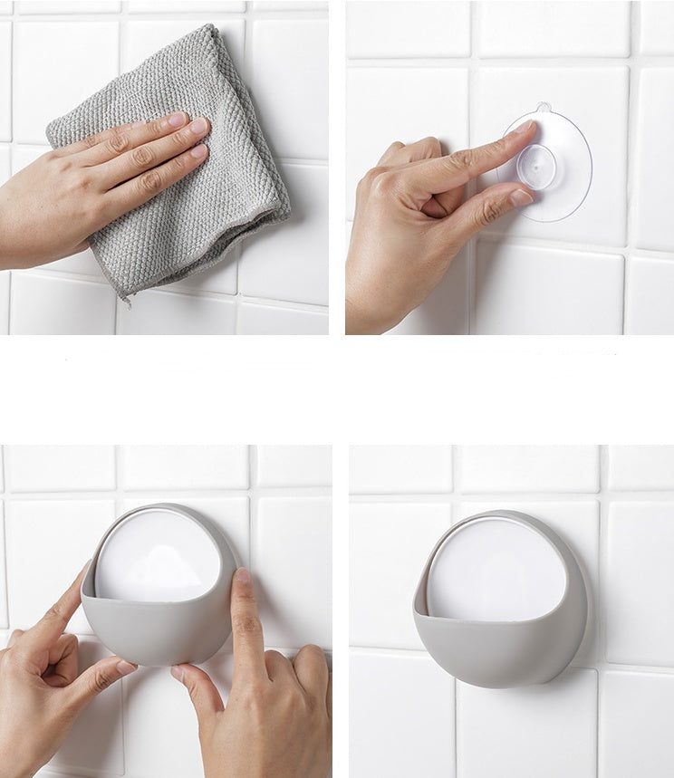 Bathroom suction cup soap box Bathroom creative simple soap holder soap box soap dish wall hanging drain rack