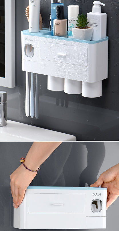 Toothbrush Rack Brush Bathroom Punch-Free Magnetic Toothbrush Holder