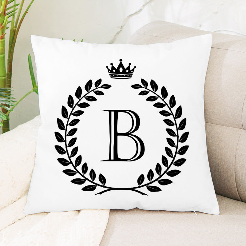 Hot Sale English Letter Flannel Throw Pillow Office Home Cushion