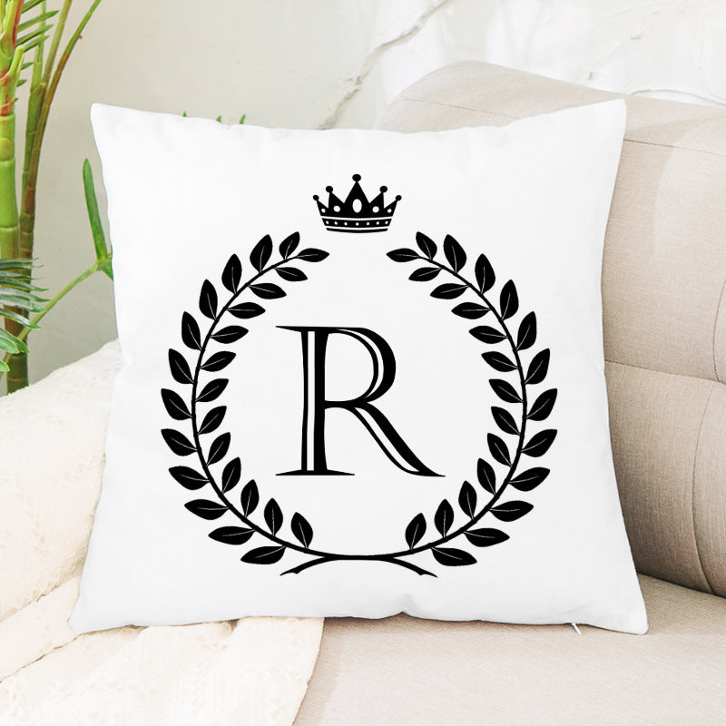 Hot Sale English Letter Flannel Throw Pillow Office Home Cushion