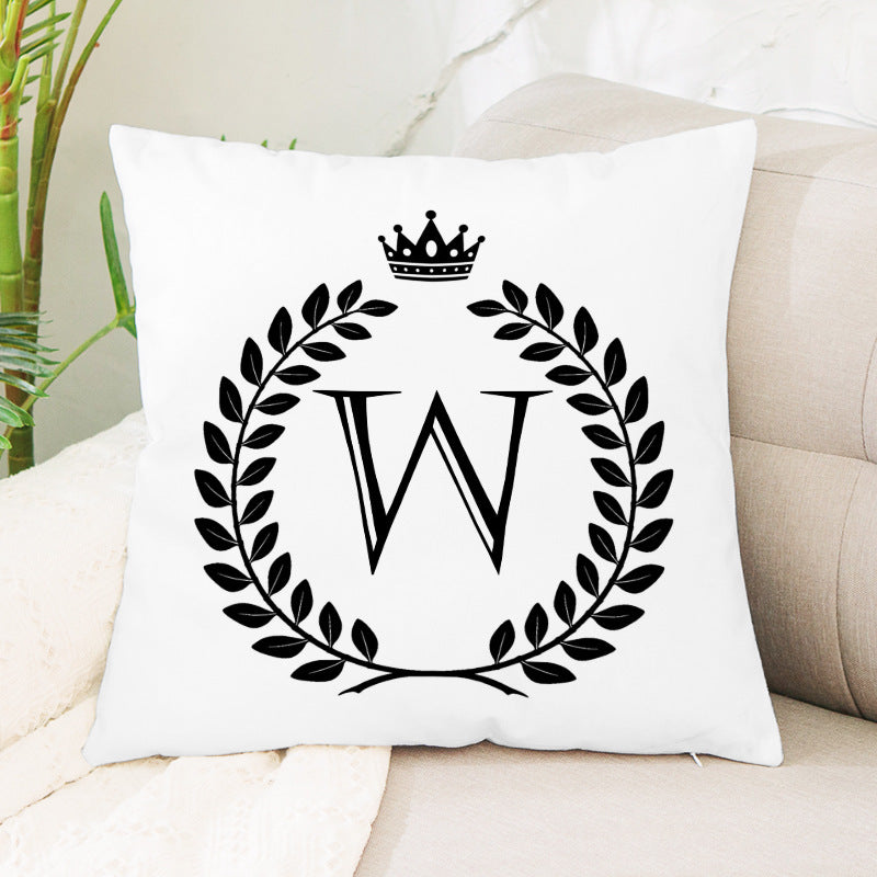 Hot Sale English Letter Flannel Throw Pillow Office Home Cushion