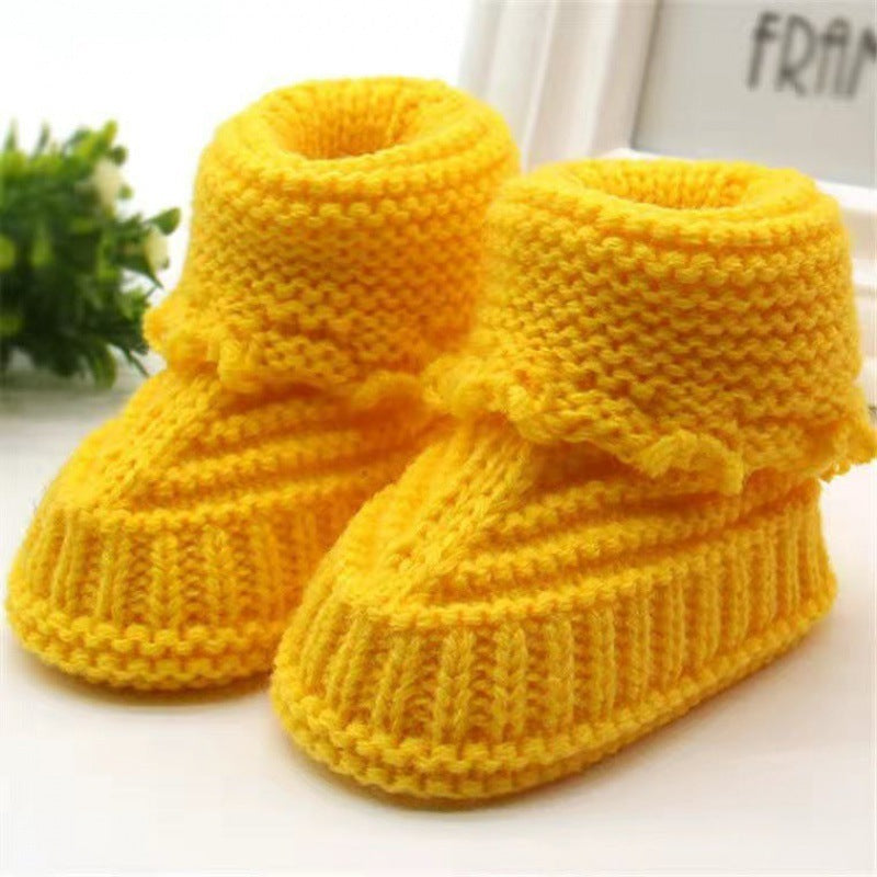 Male and female Babies Handmade Knitted Wool Soft Bottom Babies