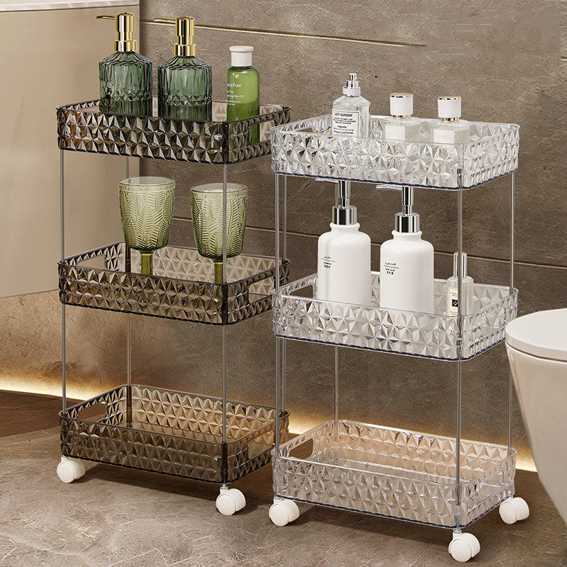 Light Luxury Bathroom Floor Trolley Mobile Toilet Gap Toilet Bathroom Cosmetics Storage Rack