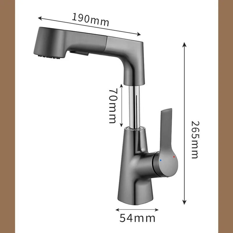 Bathroom Table Basin Adjustable Pull-out Faucet