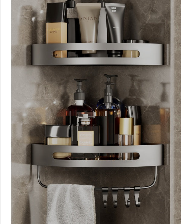 Bathroom Triangle Shelving Bathroom Wall Hanging Shelving Perforated Simple Storage Rack