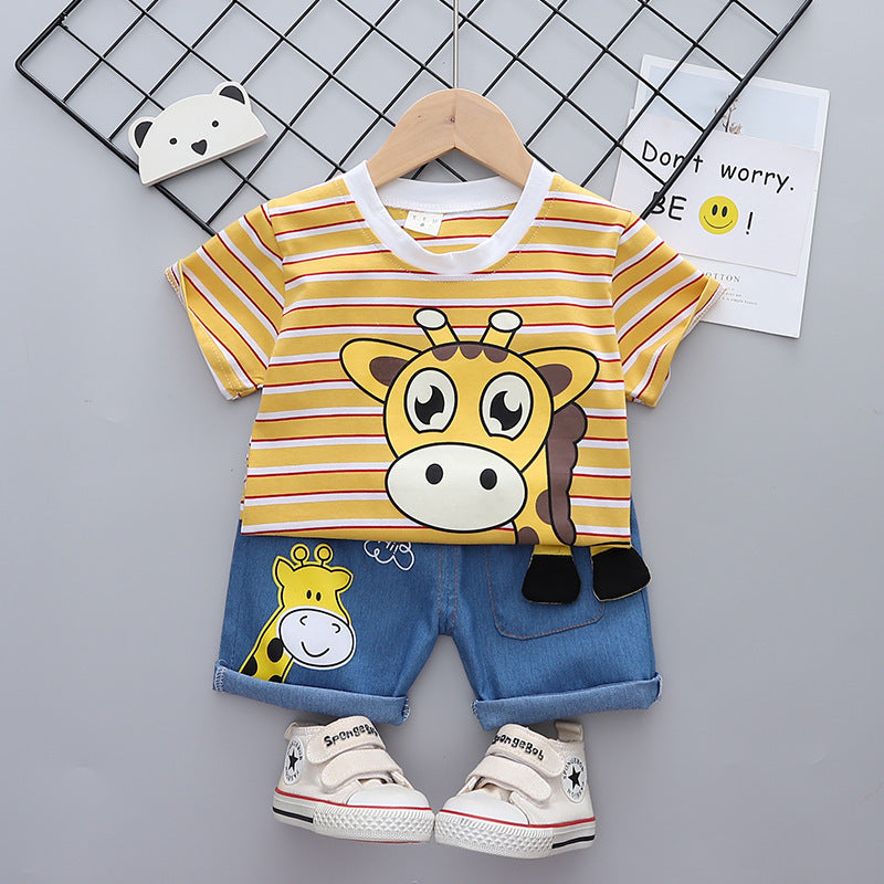 Suit Baby T-shirt Summer Cartoon Two Piece Set Clothes For Babies