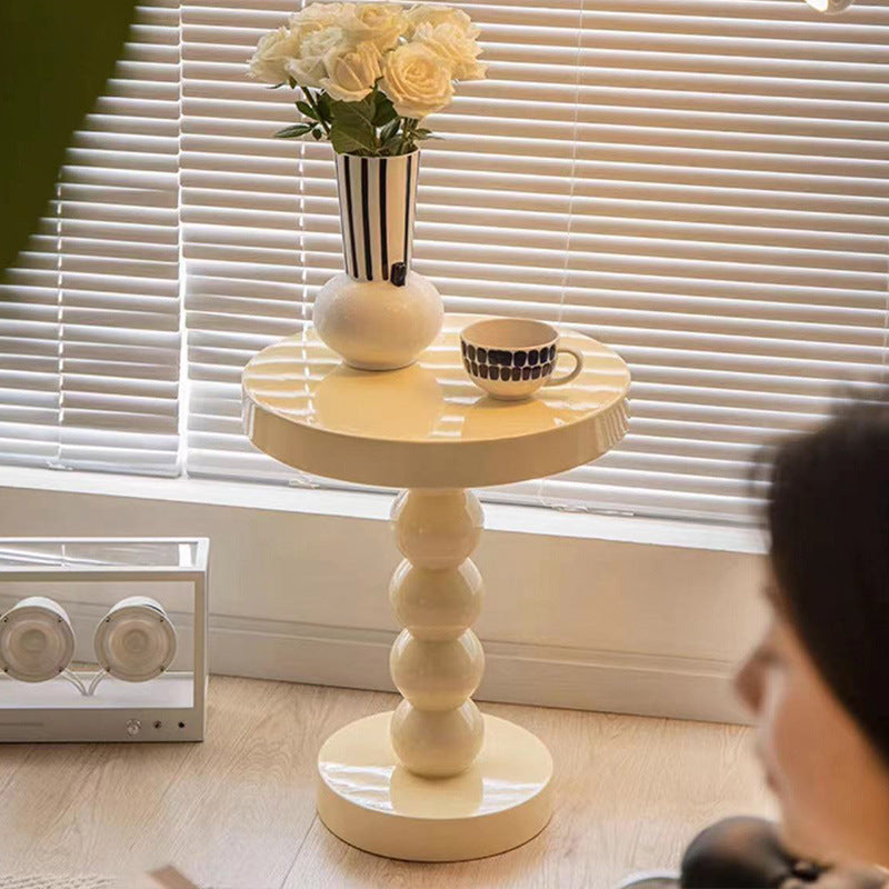 Home Vintage Solid Wood Round Table Bedside Side Table