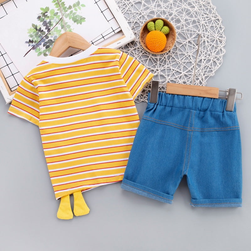 Suit Baby T-shirt Summer Cartoon Two Piece Set Clothes For Babies