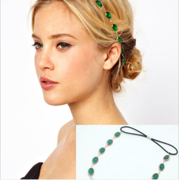 Fashion Oval Gem Hairband Hair Accessories