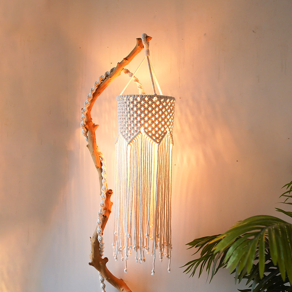 Hand-woven Home Chandelier Homestay Hotel Wedding Decoration Lampshade Bohemian Tapestry Lighting