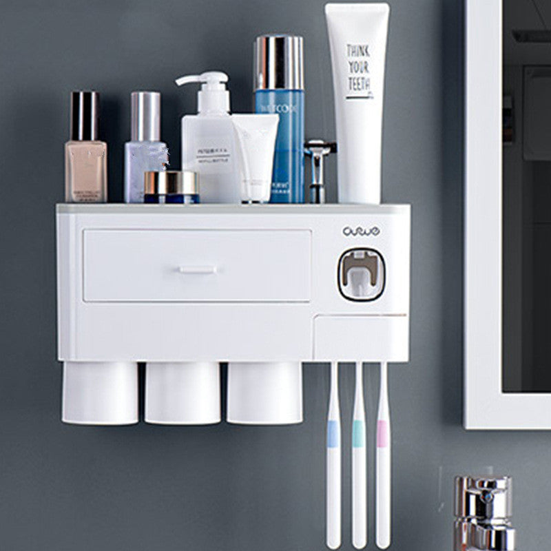 Toothbrush Rack Brush Bathroom Punch-Free Magnetic Toothbrush Holder