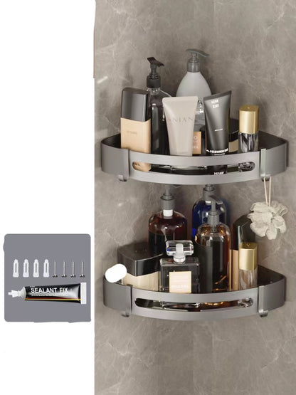 Bathroom Triangle Shelving Bathroom Wall Hanging Shelving Perforated Simple Storage Rack