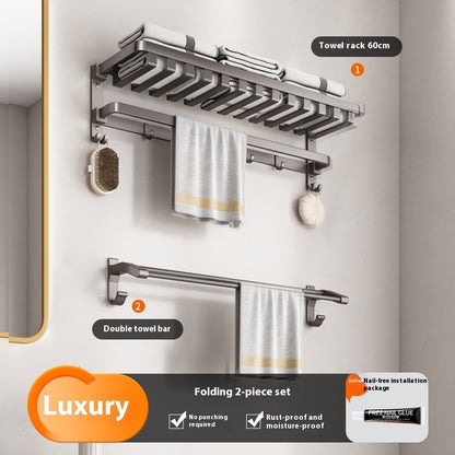 Gun Gray Towel Rack Bathroom Punch-free Bathroom Rack