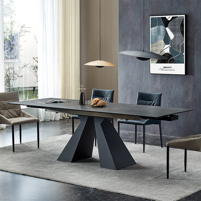 Retractable Slate Dining Table Home Rotating Modern Minimalist