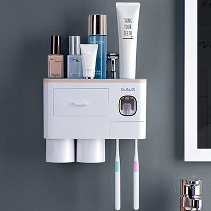 Toothbrush Rack Brush Bathroom Punch-Free Magnetic Toothbrush Holder