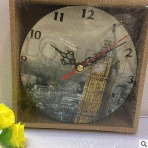 Home wooden table clock promotional gift clock