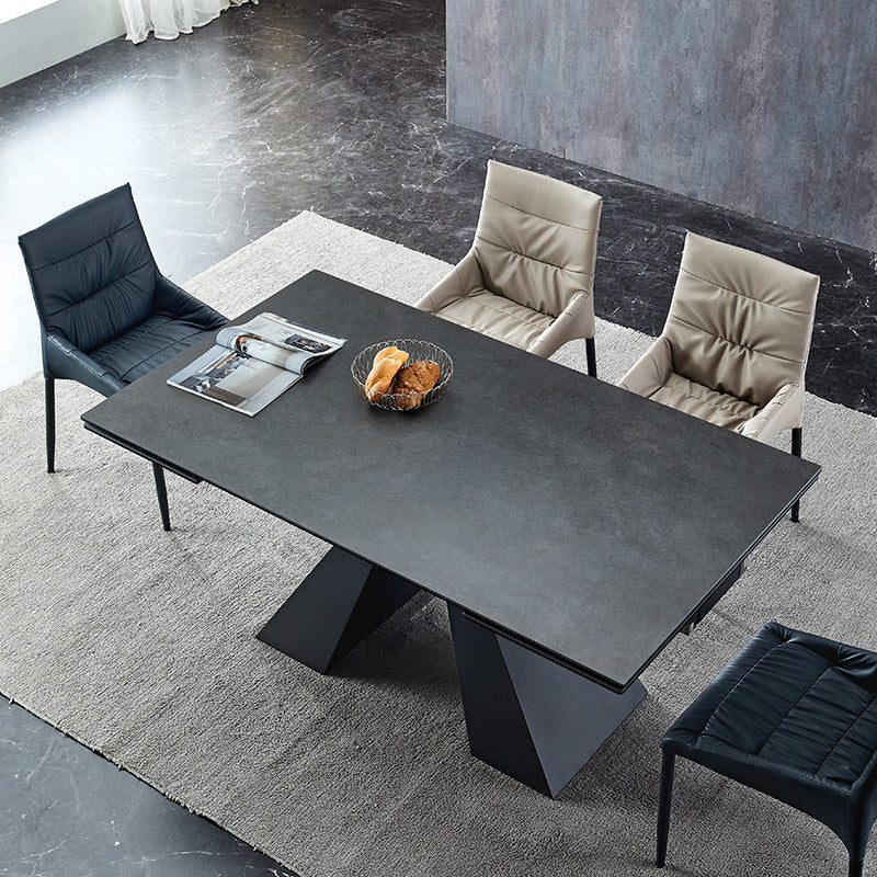 Retractable Slate Dining Table Home Rotating Modern Minimalist