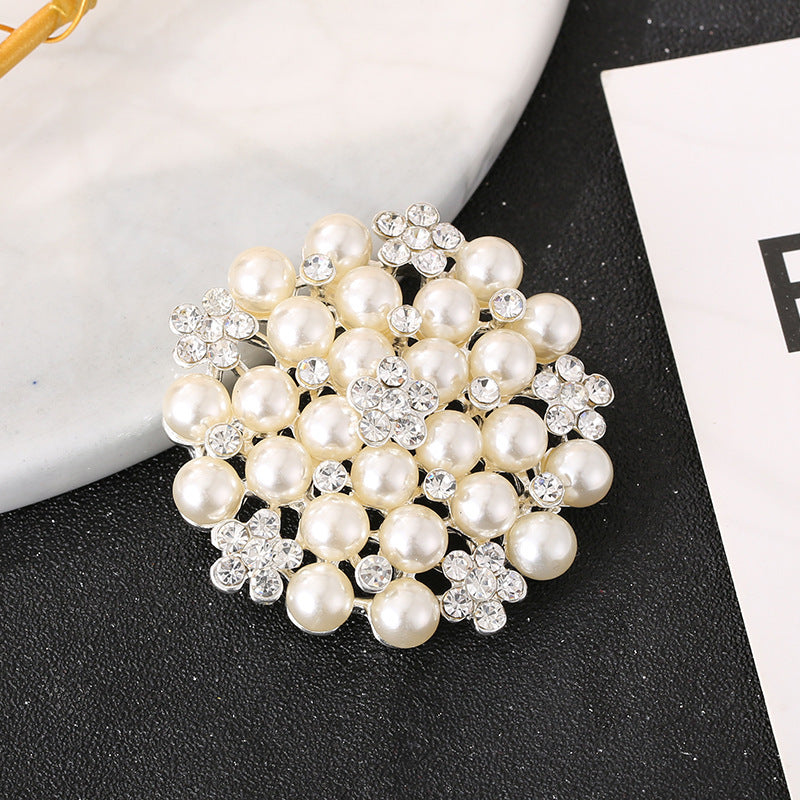 Fashion Pearl Diamond Brooch Clothing Accessories