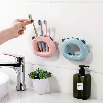 Wall Mounted Toothbrush Rack Bathroom Storage