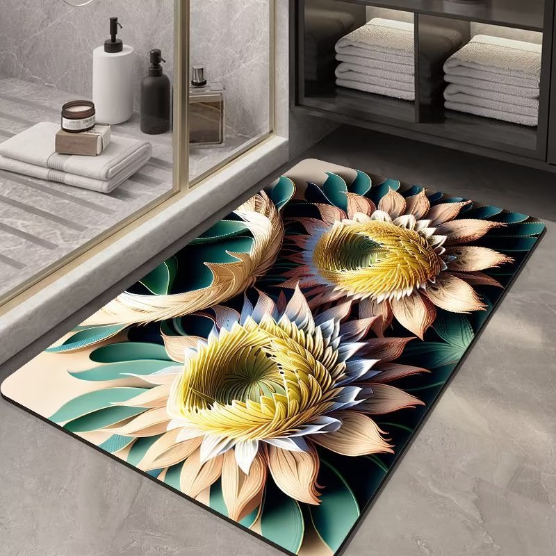 Soft Diatom Ooze Floor Bathroom Absorbent Bathroom Step Mat Quick-drying Non-slip Toilet Door Mat