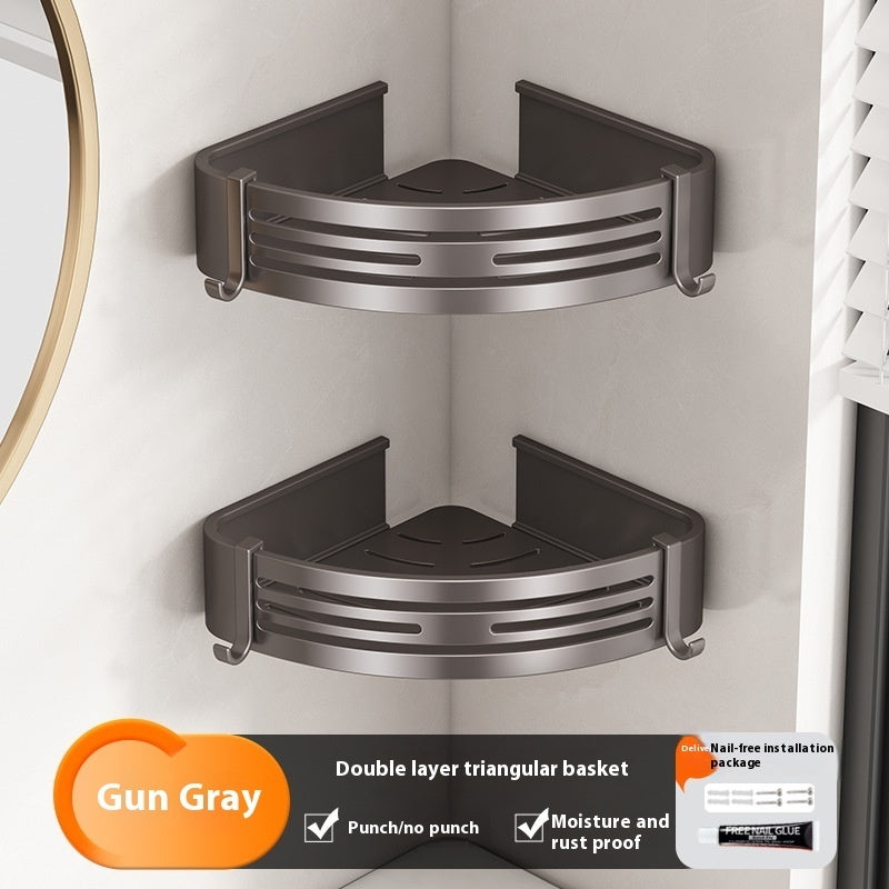 Gun Gray Towel Rack Bathroom Punch-free Bathroom Rack