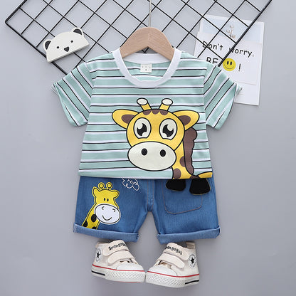 Suit Baby T-shirt Summer Cartoon Two Piece Set Clothes For Babies