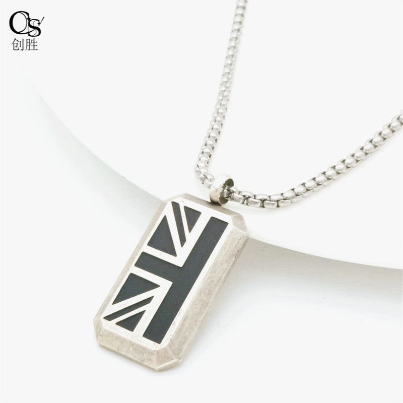 Simple Fashion Titanium Steel Square Necklace Accessories