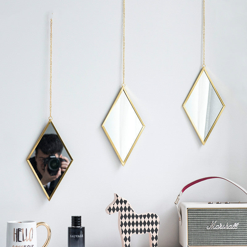 Brass Hexagonal Cosmetic Bathroom Mirror