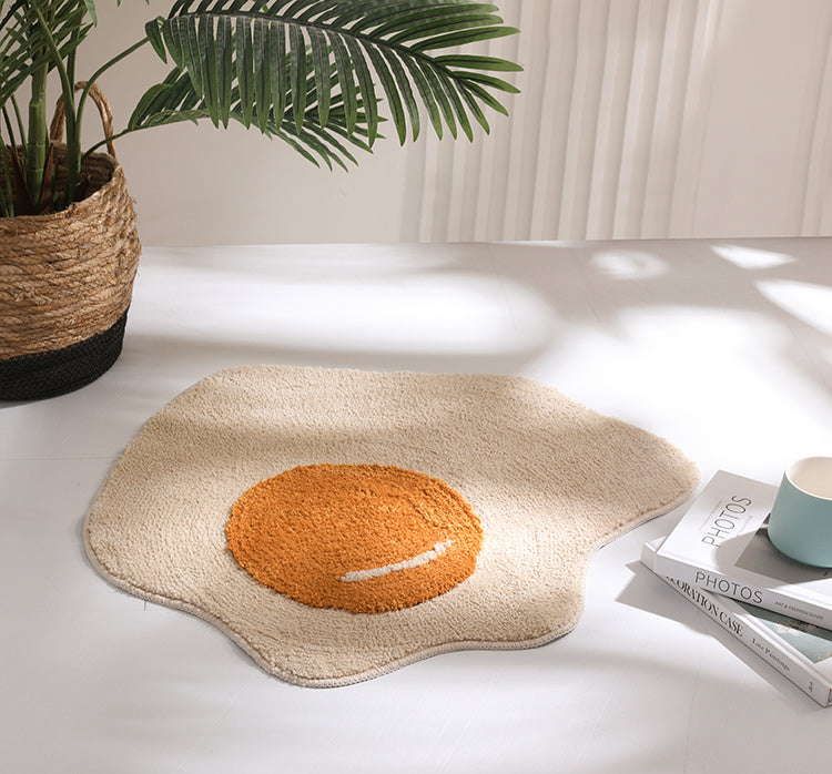 Poached Egg Plush Bathroom Non-slip Absorbent Pad