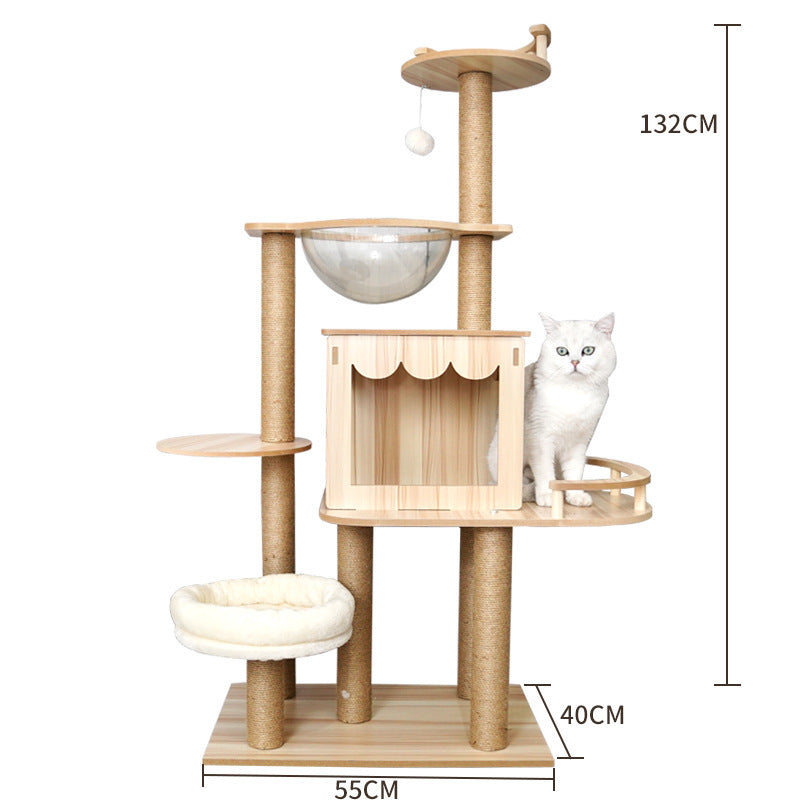 Cat Crawl Nest Scratching Board Tree Supplies Pet Toy Space Capsule