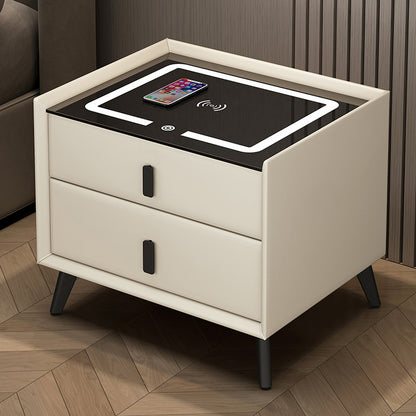 Smart Bedside Table Solid Wood Simplicity Wireless Charging Bedside Cabinet