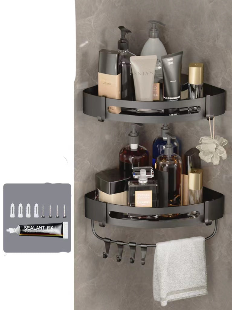 Bathroom Triangle Shelving Bathroom Wall Hanging Shelving Perforated Simple Storage Rack