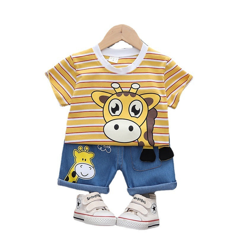 Suit Baby T-shirt Summer Cartoon Two Piece Set Clothes For Babies