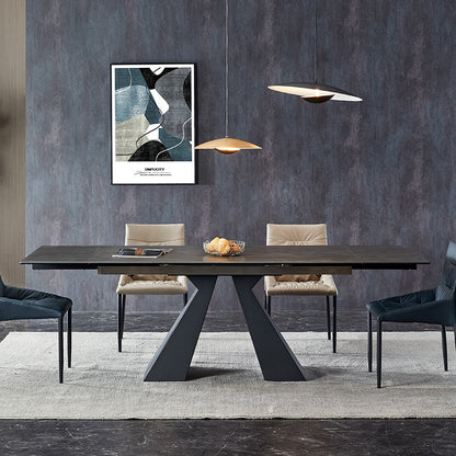 Retractable Slate Dining Table Home Rotating Modern Minimalist