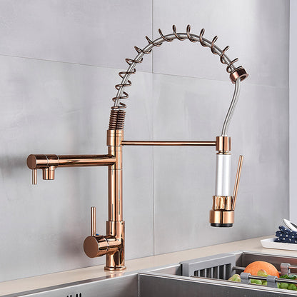 Full Copper Pull-out Kitchen Faucet